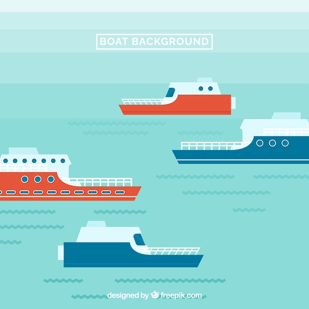 Vector gratuito fondo del mar con barcos en diseño plano