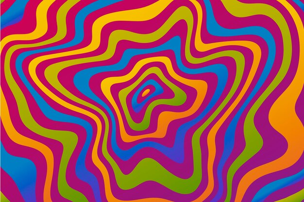 Fondo maravilloso de color ácido dibujado a mano plana