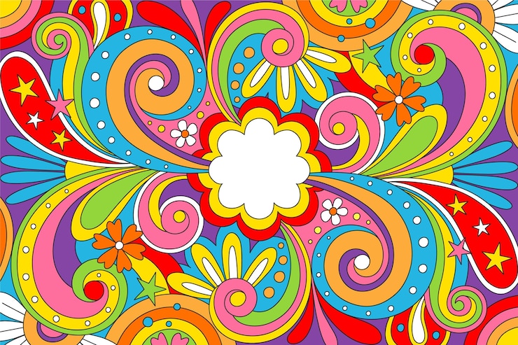 Vector gratuito fondo maravilloso psicodélico