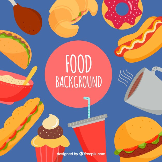 Fondo de marco de comida rápida