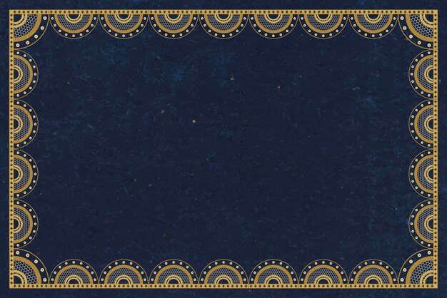 Fondo de marco de encaje elegante, vector de diseño de crochet azul marino