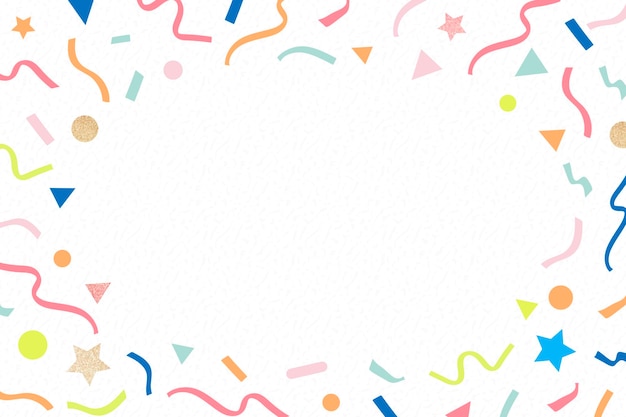 Fondo de marco festivo, vector de diseño colorido blanco