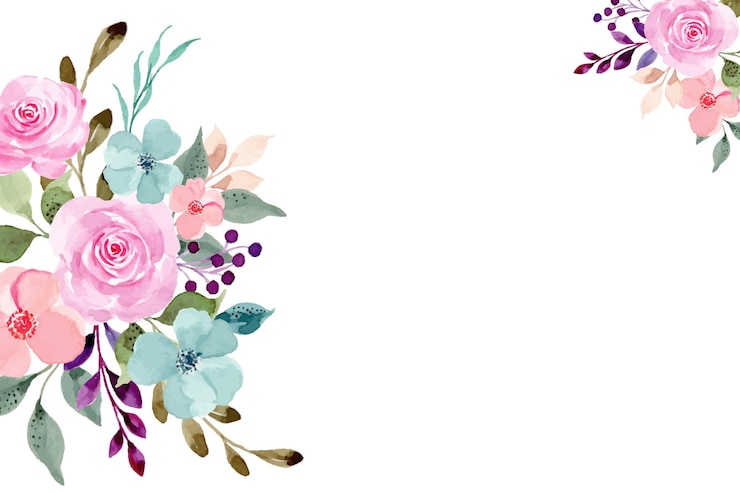 Vector gratuito fondo de marco de flor rosa rosa acuarela