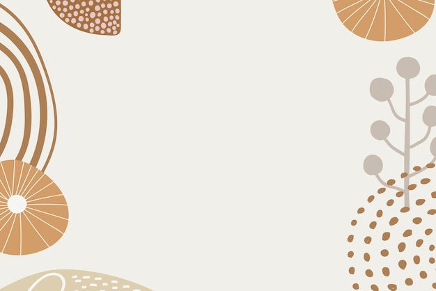 Fondo de marco floral abstracto, vector de diseño de papel tapiz escandinavo beige