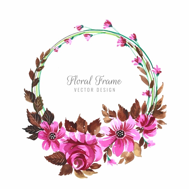 Fondo de marco de flores de colores decorativos