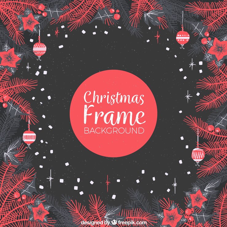 Vector gratuito fondo de marco de navidad