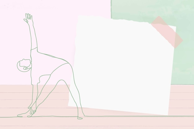 Fondo de marco de nota adhesiva, vector de ilustración de doodle pastel