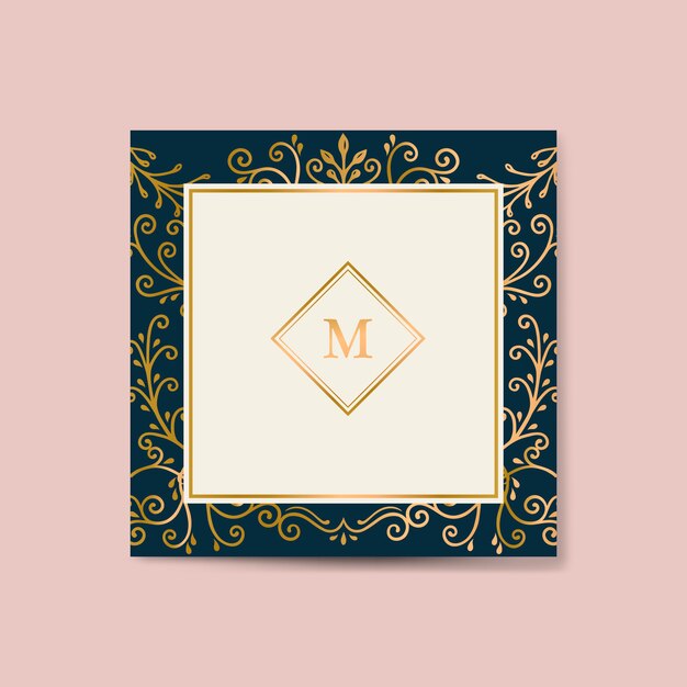 Fondo de marco de oro inicializado