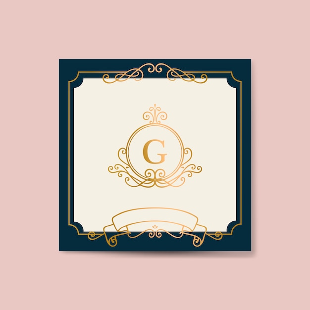 Fondo de marco de oro inicializado