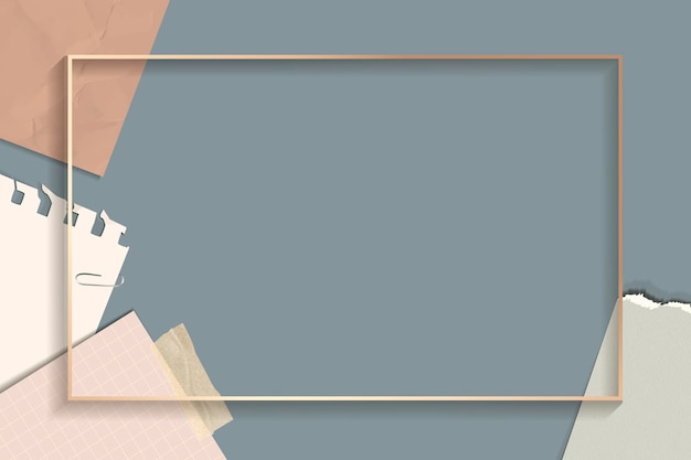 Fondo de marco de rectángulo de notas rasgadas