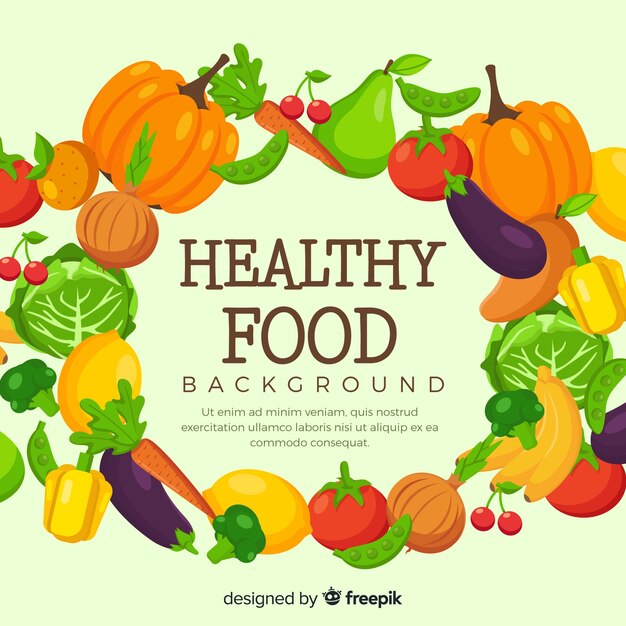 Fondo marco verduras y frutas dibujadas a mano
