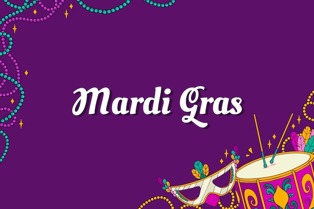 Vector gratuito fondo de mardi gras dibujado a mano