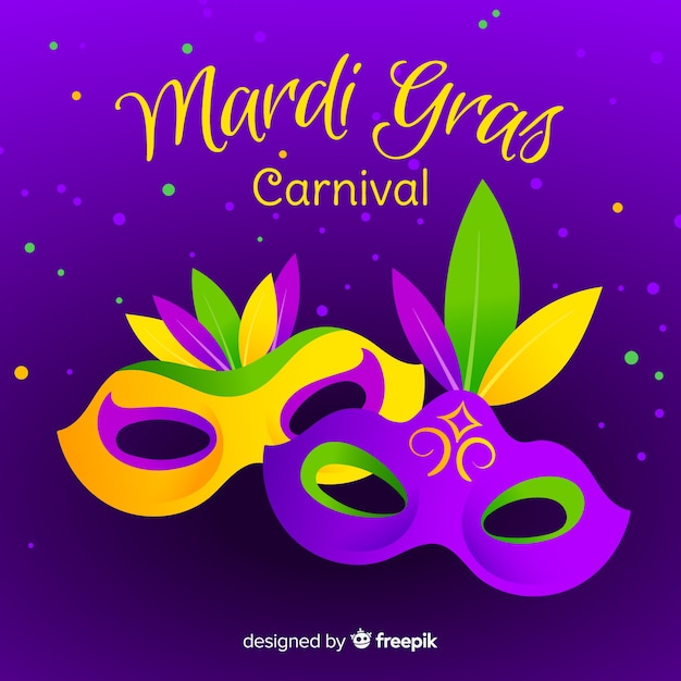 Fondo de mardi gras en diseño plano