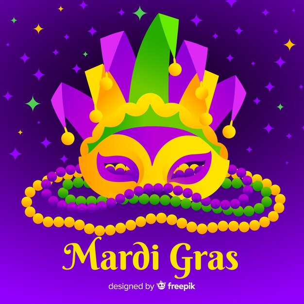 Fondo de mardi gras en diseño plano