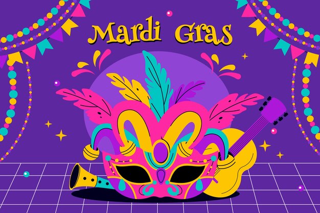 El fondo del Mardi Gras es plano.