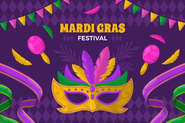 Fondo de mardi gras plano