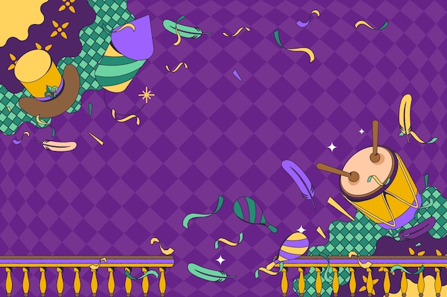 Vector gratuito fondo de mardi gras plano