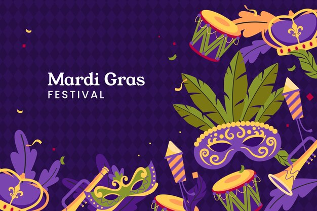 Fondo de mardi gras plano