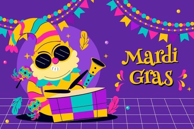 Fondo de mardi gras plano