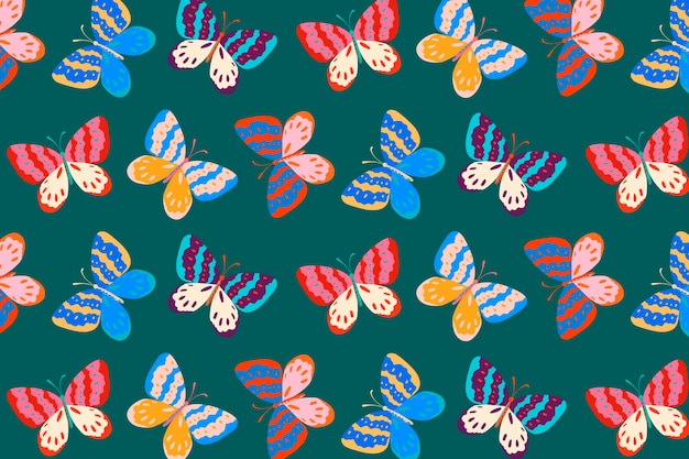 Fondo de mariposa de arte pop, vector de diseño lindo