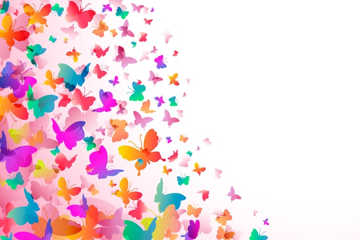 Vector gratuito fondo de mariposa colorido degradado