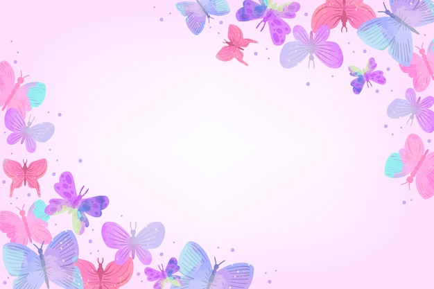 Vector gratuito fondo mariposas acuarela