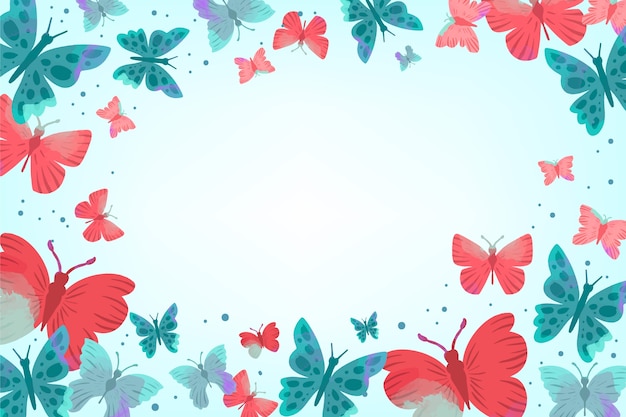 Vector gratuito fondo mariposas acuarela