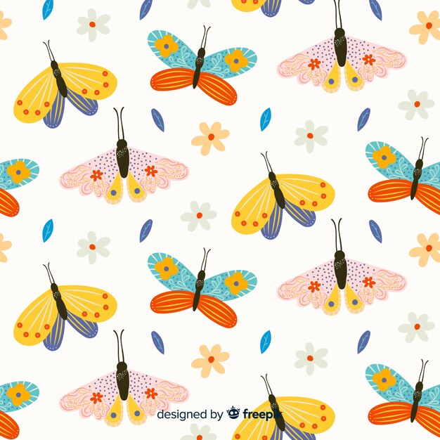 Fondo mariposas planas decoradas