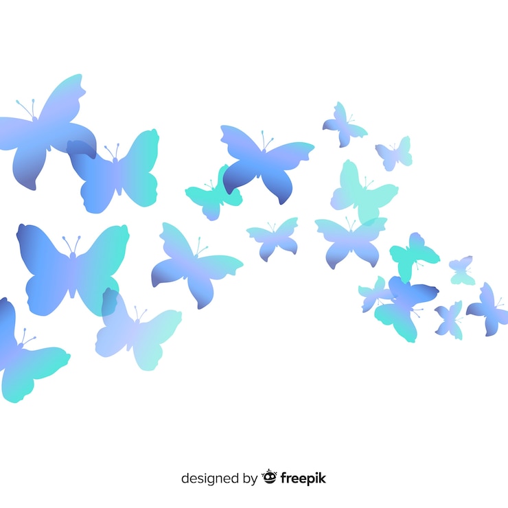 Vector gratuito fondo mariposas siluetas