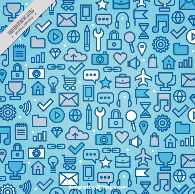 Fondo de marketing azul con detalles blancos