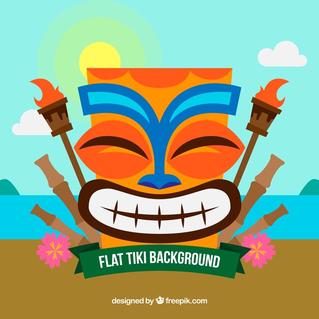 Fondo de máscara tiki sonriente
