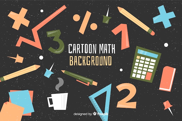 Fondo de matemática en dibujo animado