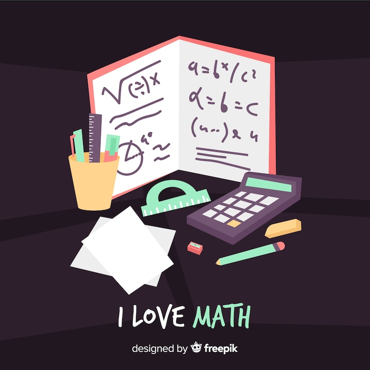 Vector gratuito fondo de matemática en estilo de dibujo animado
