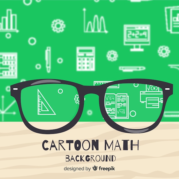 Fondo de matemática en estilo de dibujo animado