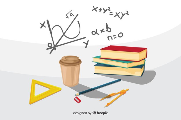 Fondo de matemática en estilo de dibujo animado