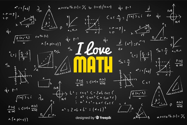 Fondo de matemática en estilo de pizarra