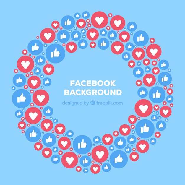 Fondo de me gusta y corazones de facebook 
