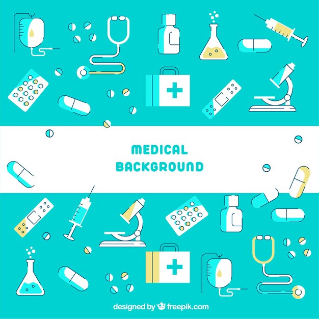 Fondo de medicina en estilo plano