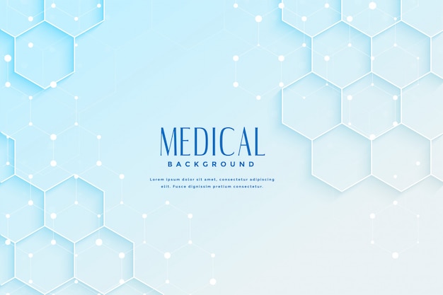 Fondo médico azul con diseño de forma hexagonal