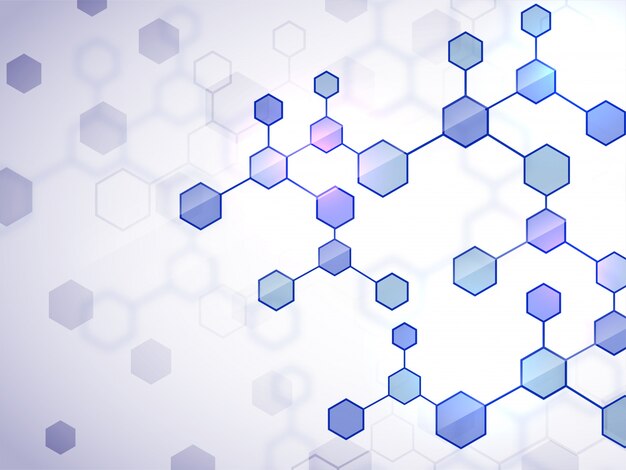 Fondo médico creativo con la estructura plana brillante de las moléculas.