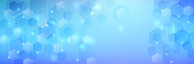 Fondo médico y técnico con patrón hexagonal
