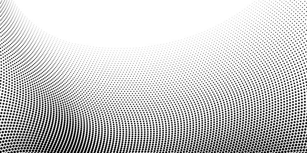 Fondo de medio tono abstracto forma de puntos blancos y negros
