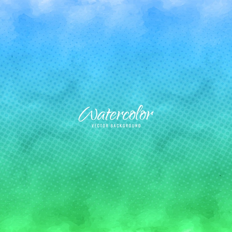 Vector gratuito fondo de medios tonos de acuarela azul y verde