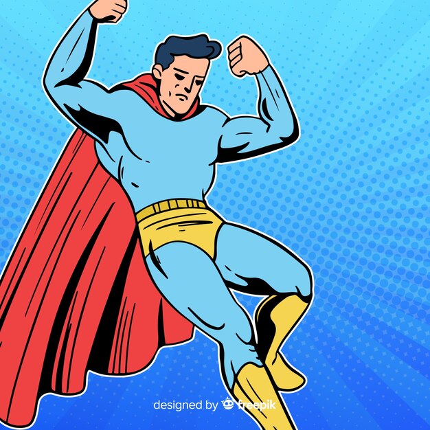 Fondo de medios tonos de superhero