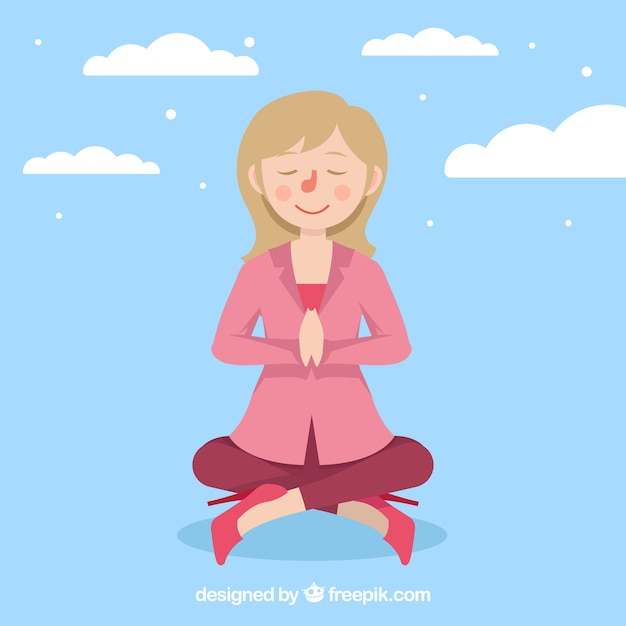 Fondo de meditación con mujer