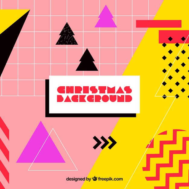 Fondo memphis abstracto de navidad