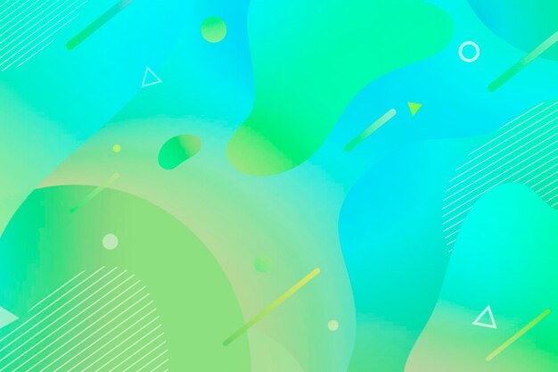 Fondo de memphis abstracto verde azulado