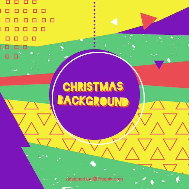 Fondo memphis colorido de navidad