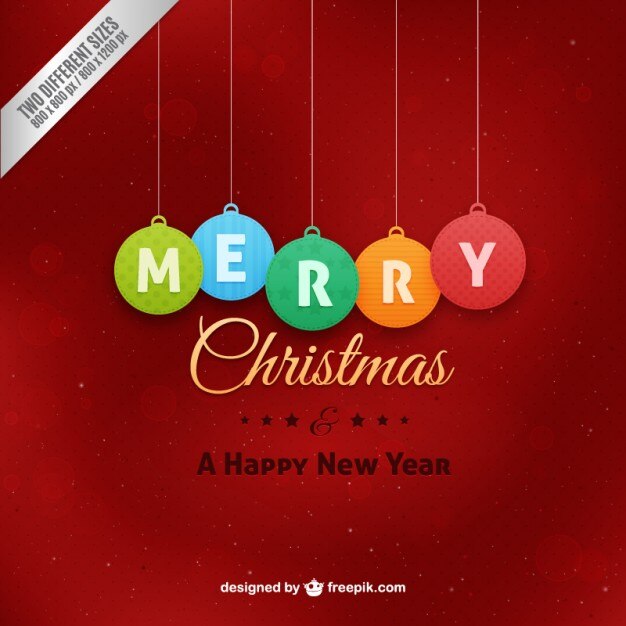 Vector gratuito fondo de mensaje navideño con bolas