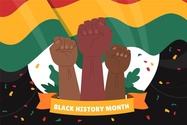Vector gratuito fondo del mes de la historia negra dibujada a mano